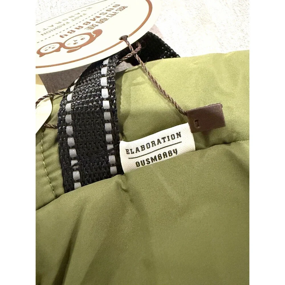 NWT DUSMBABY Fashion Sports Dog Winter Jacket Harness Vest Puffer Coat Green XL